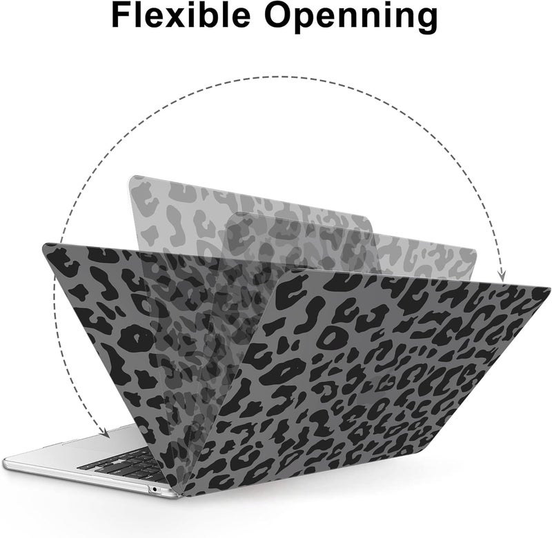 AKIT Compatible with MacBook Air 13 inch Case 2026 2025 2024-2022 M4 M3 M2 A3240 A3113 A2681, Pattern Hard Shell Laptop Case+Screen Protector+Keyboard Cover for MacBook Air 13.6 inch, Black Leopard - Image 5